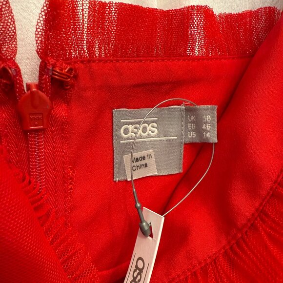 ASOS Cami Ruffle Mesh Mini Dress - Picture 3 of 3